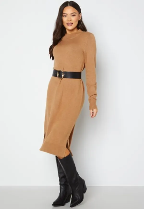 VILA Ril Crew Neck Midi Dress Tigers Eye S