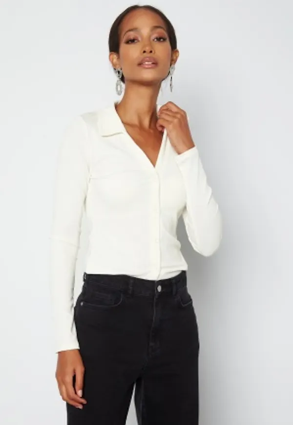 BUBBLEROOM Maryam button down top Offwhite M