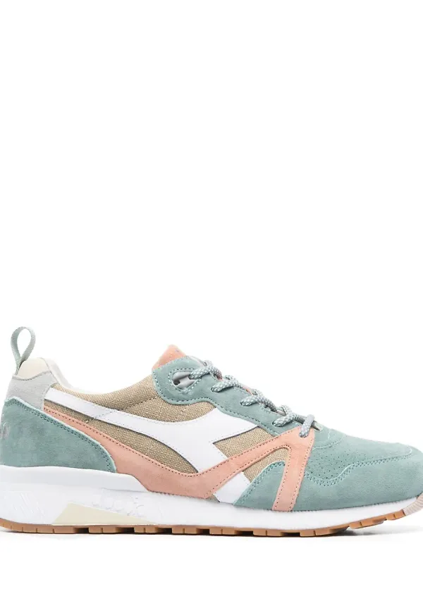 Diadora låga sneakers med panel - Blå