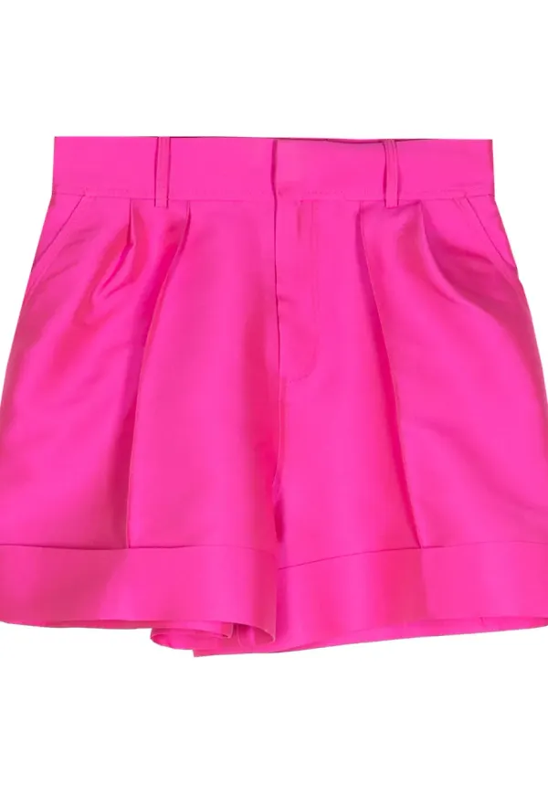Dice Kayek shorts med satinfinish - Rosa