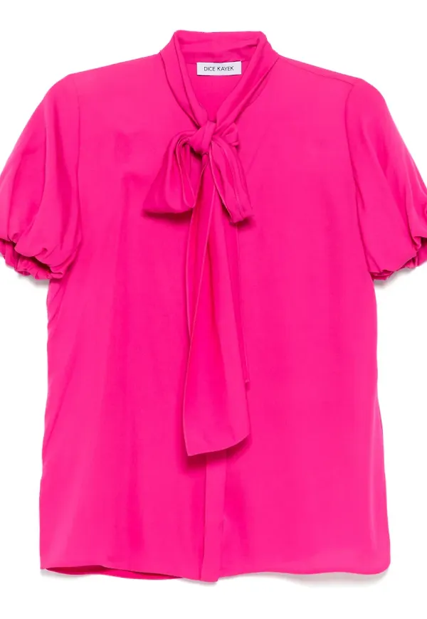 Dice Kayek sidenblus - Rosa