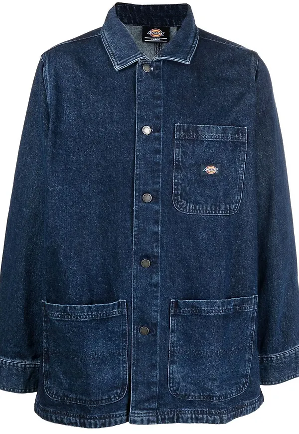 Dickies Construct jeansskjorta med knäppning - Blå