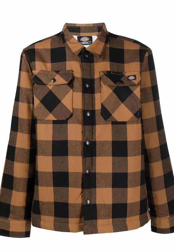 Dickies Construct skotskrutig jacka - Brun
