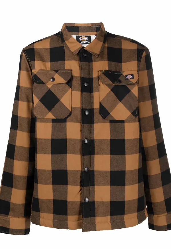 Dickies Construct skotskrutig jacka - Brun