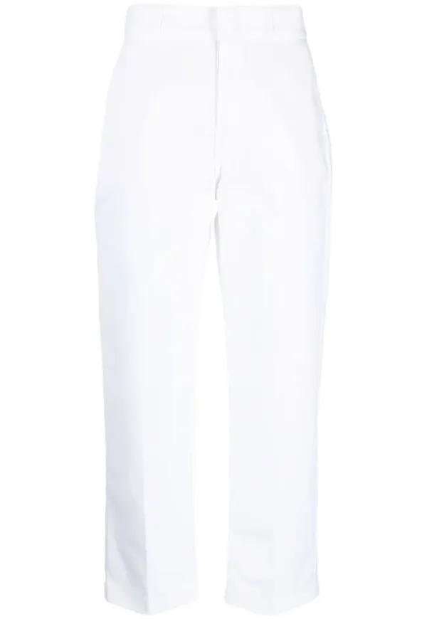 Dickies Construct trekvartsbyxor med pressveck - Vit
