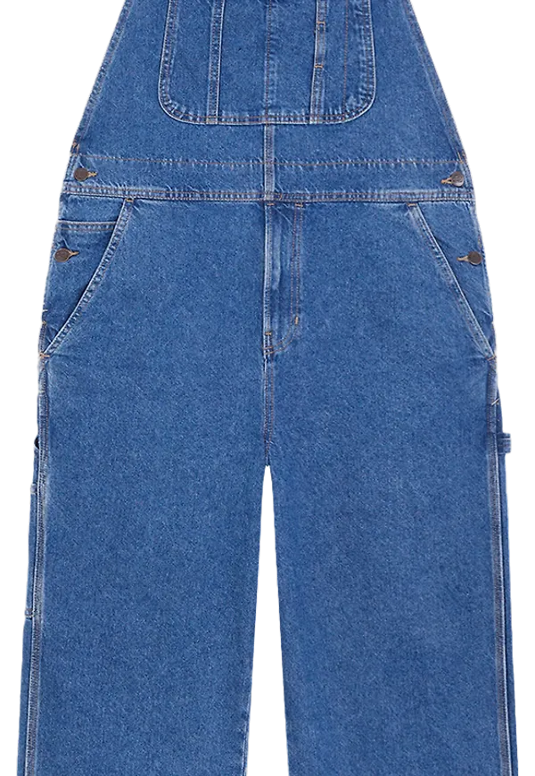 Dickies Men's Loose Denim Bib Classic Blue
