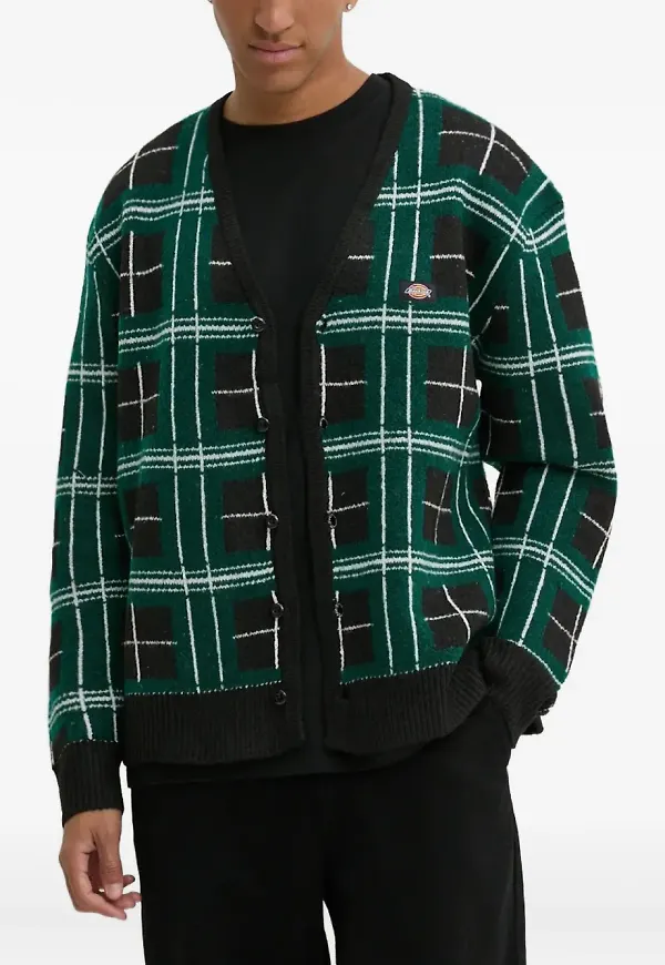 DICKIES skotskrutig kofta - Svart