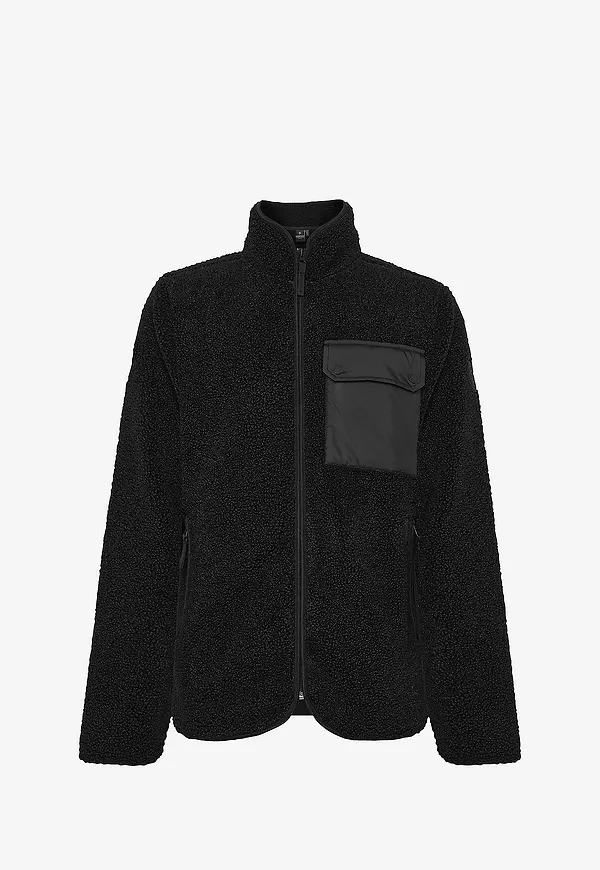 Didriksons - Fleecejacka Peter Full-zip - Svart