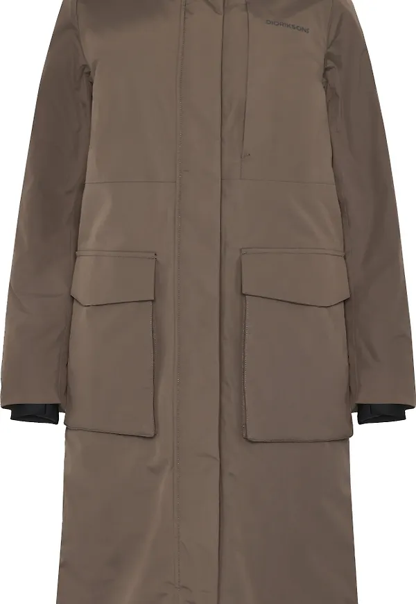 Didriksons Women's Leya Parka Long 4 Mocha Brown