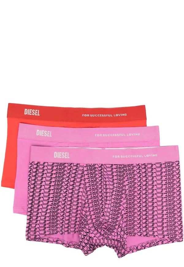 Diesel 3-pack kalsonger med monogram - Röd