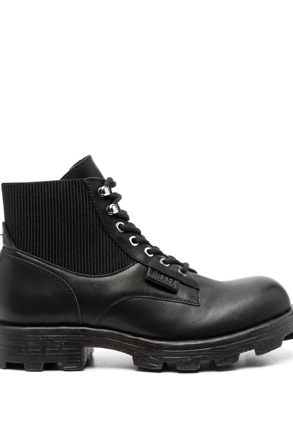 Diesel 40mm leather combat boots - Svart