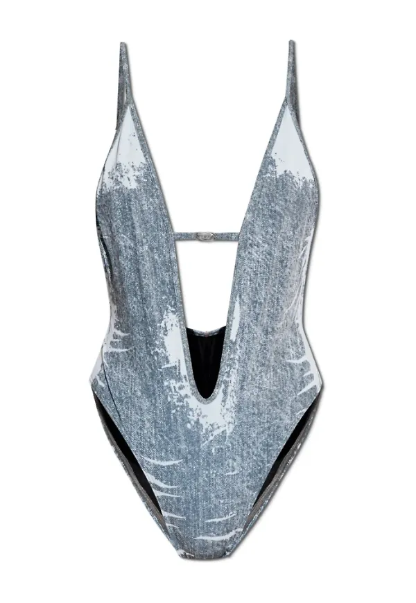 Diesel, Badkläder, Dam, XS, Denim, Baddräkt Daisy-Dnm, One-piece