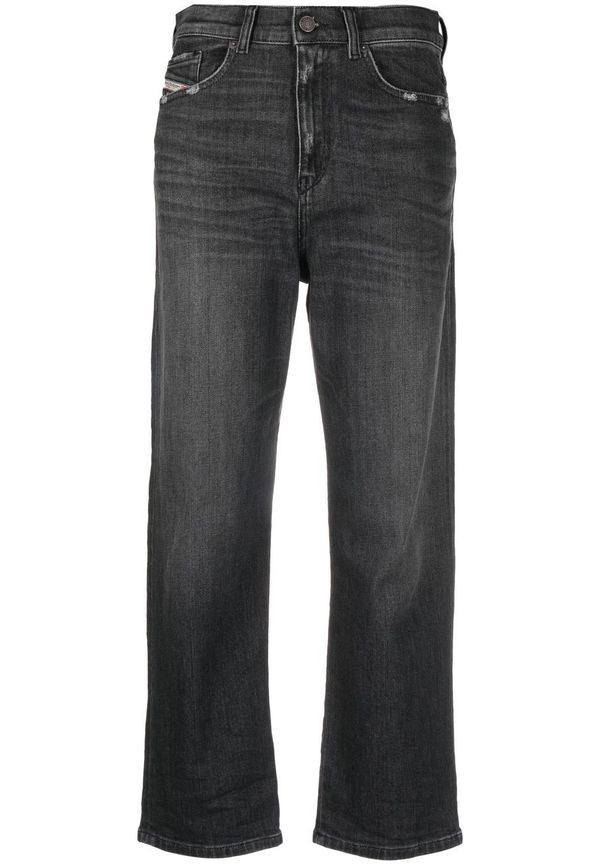 Diesel avskurna urtvättade jeans - Svart