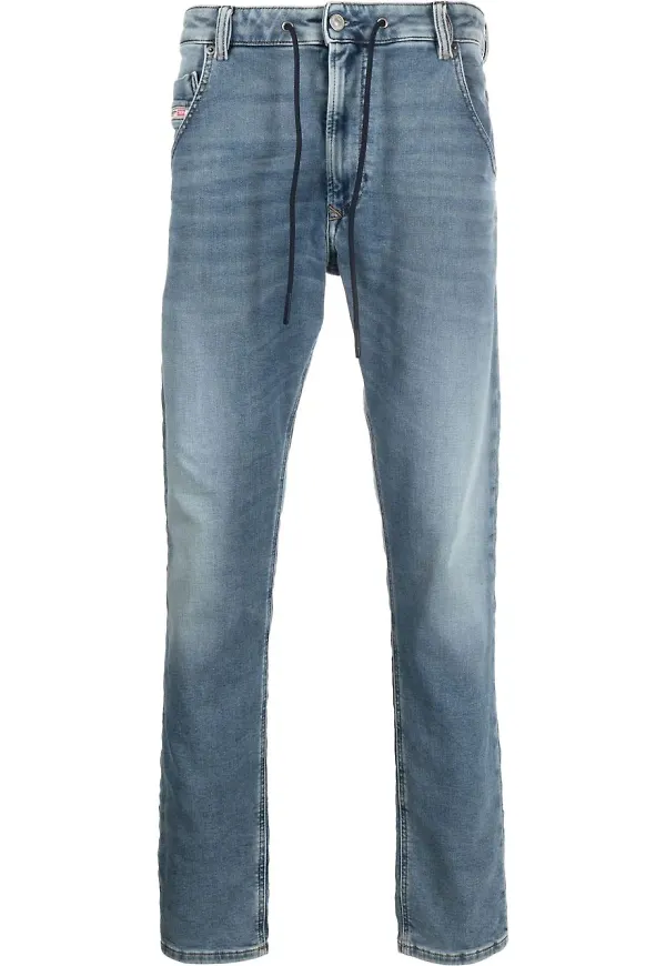 Diesel avsmalnande jeans med dragsko - Blå