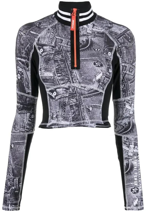 Diesel Awst-Elliwo-RW42 croptop - Svart