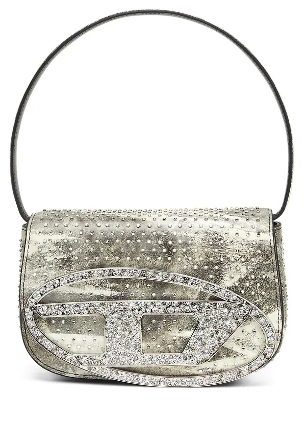 Diesel axelväska med strass - Grön