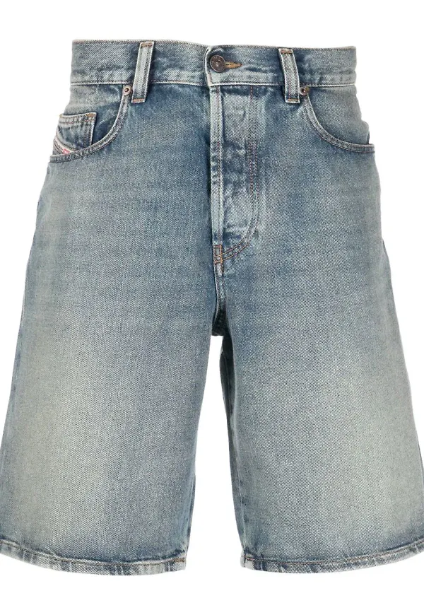 Diesel bermudashorts i denim - Blå