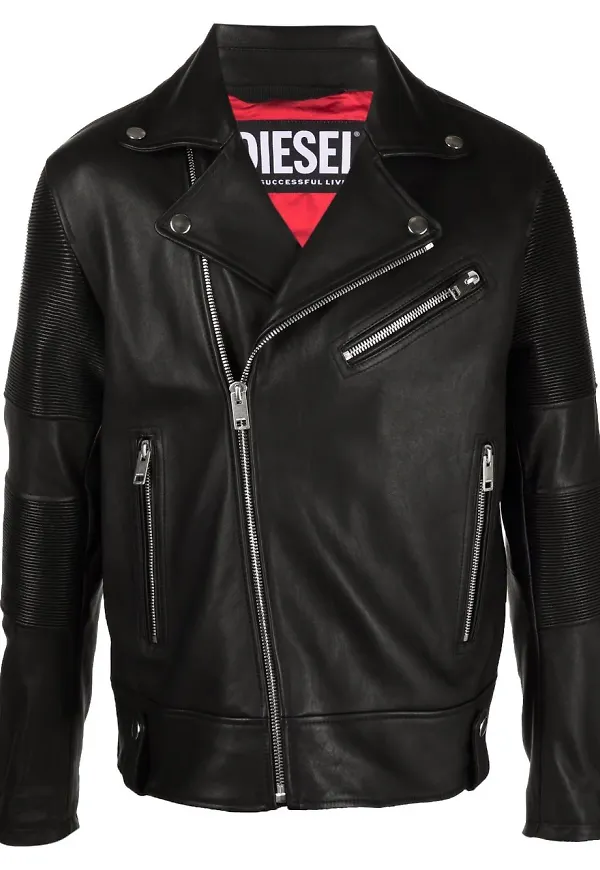 Diesel bikerjacka med ficka - Svart
