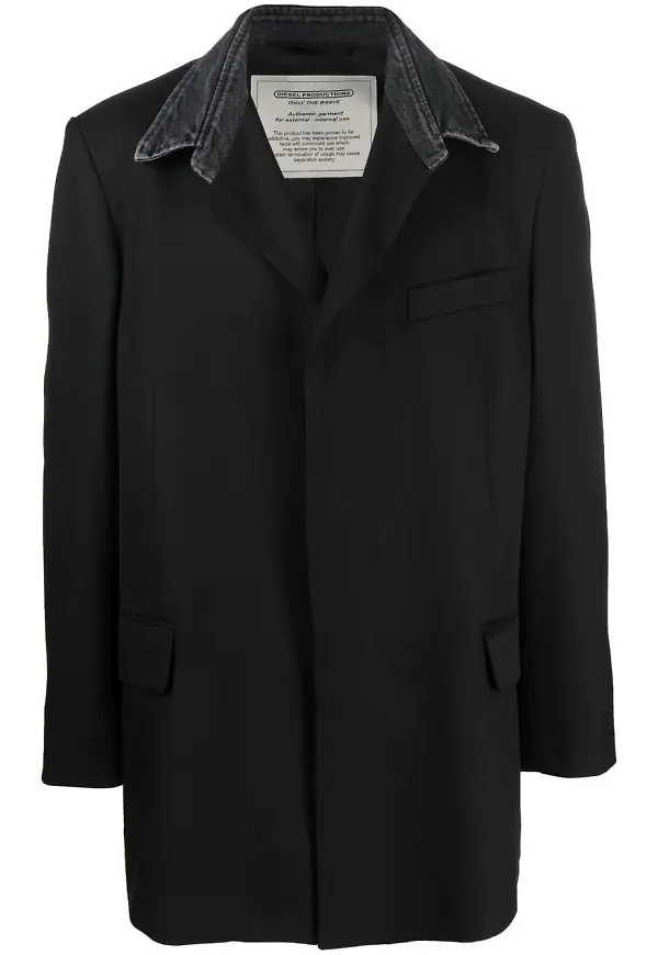 Diesel blazer med kontrastkrage - Svart