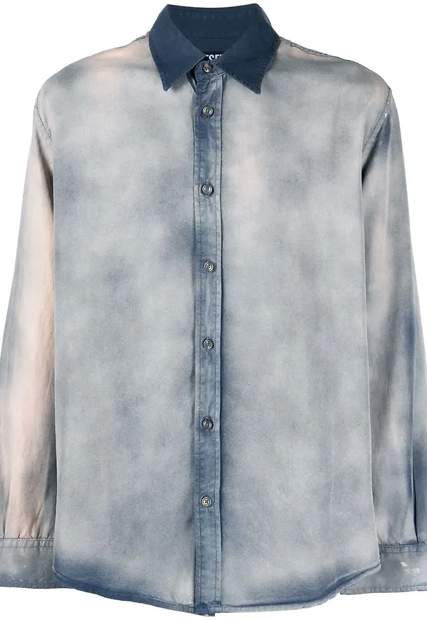 Diesel bleach-wash denim shirt - Blå
