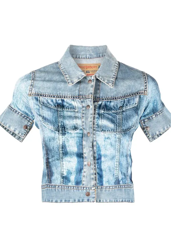 Diesel blekt jeansskjorta - Blå