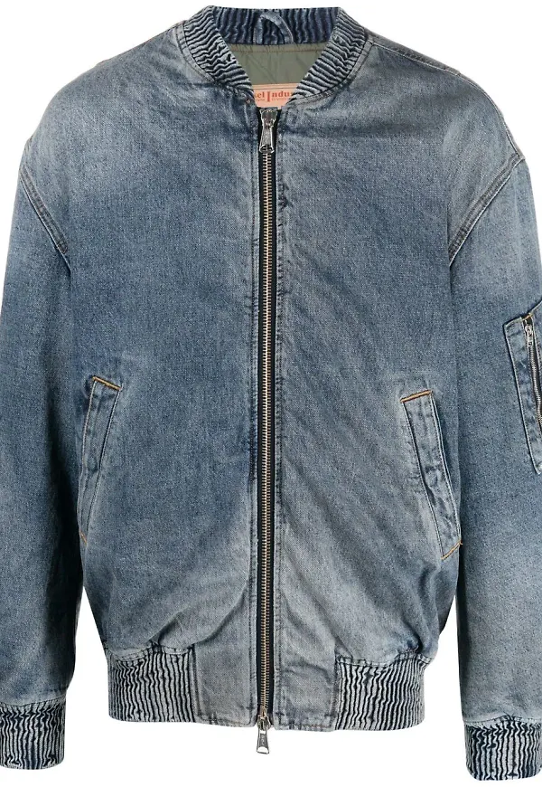 Diesel bomberjacka i denim - Blå