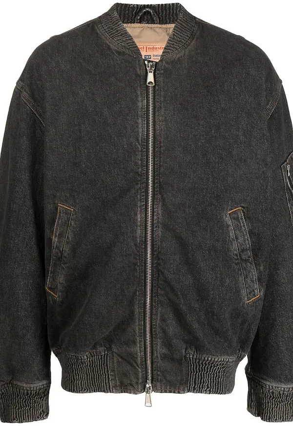 Diesel bomberjacka i denim - Svart