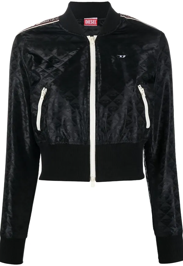 Diesel bomberjacka med monogram - Svart