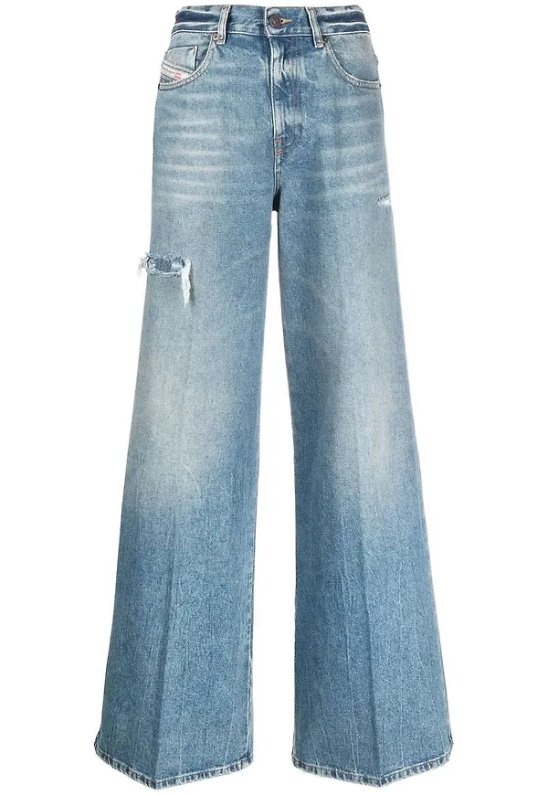 Diesel bootcut-jeans med slitning - Blå