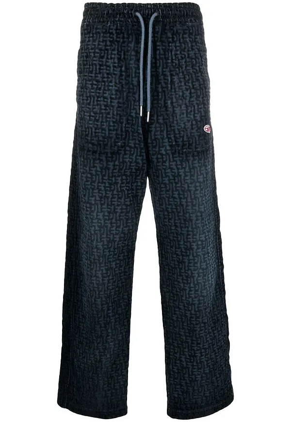 Diesel byxor med monogram - Blå