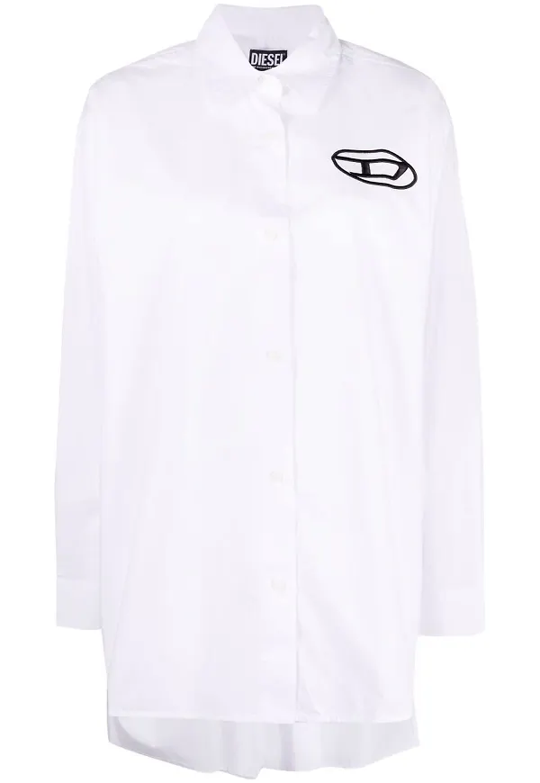 Diesel C-Bruce-A skjorta i oversize-modell - Vit