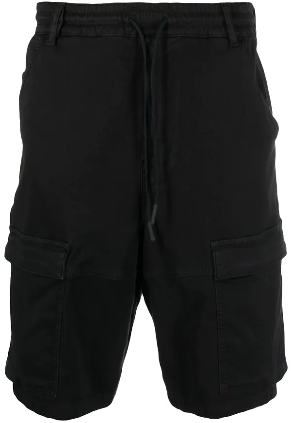 Diesel cargoshorts med dragsko - Svart