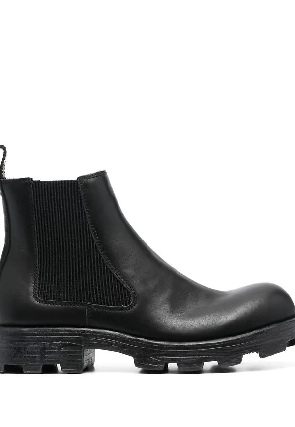 Diesel Chelsea-boots i läder - Svart