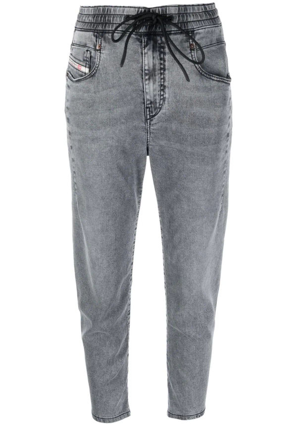 Diesel croppade jeans med dragsko - Grå