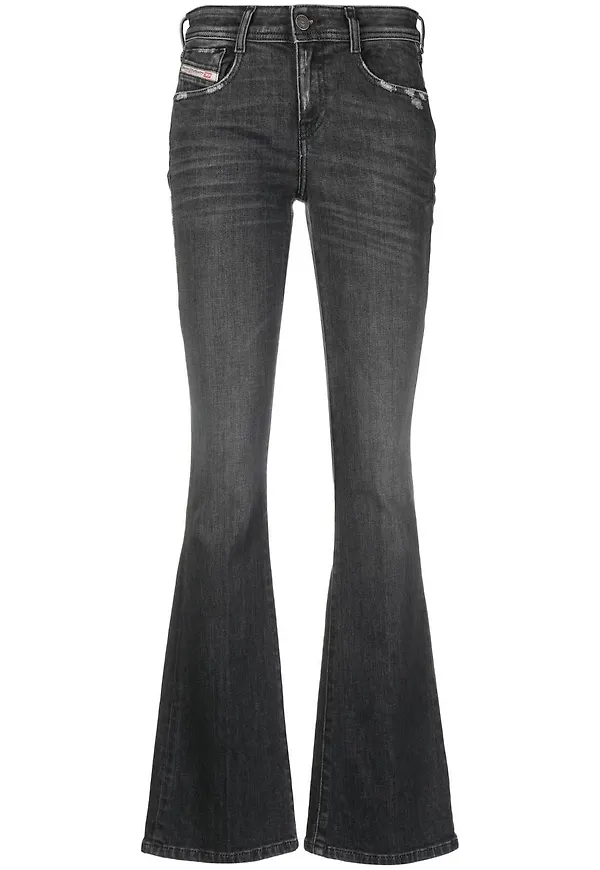Diesel croppade straight-jeans - Svart