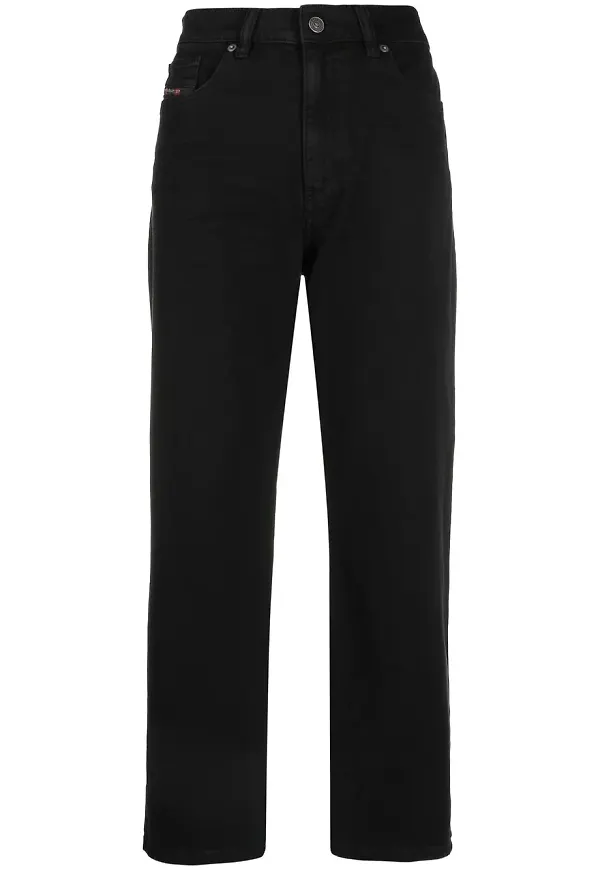 Diesel croppade straight-jeans - Svart