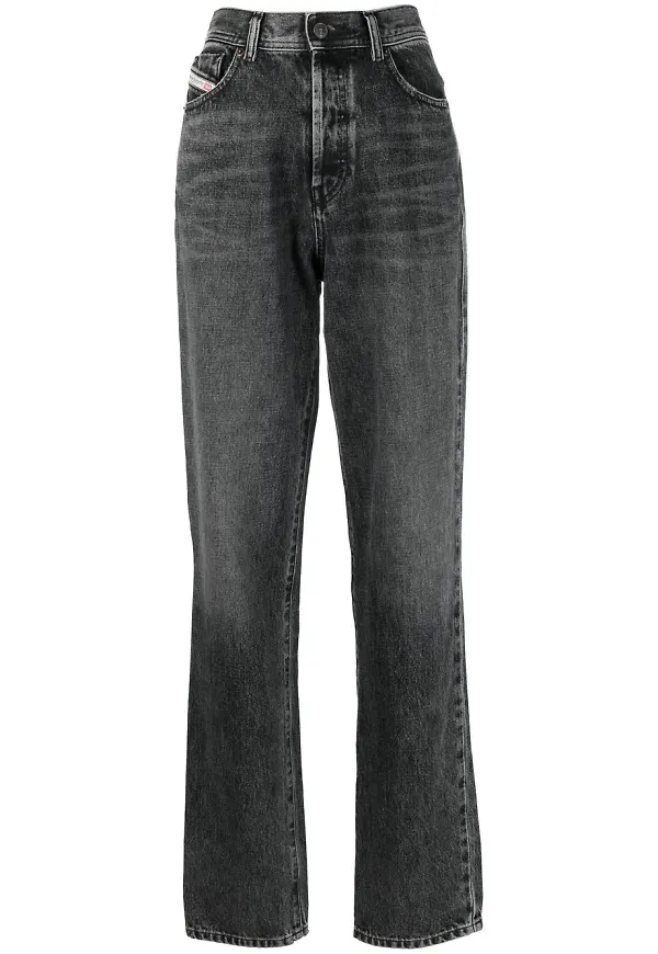 Diesel croppade straight-jeans från 1956 - Grå