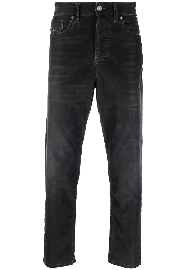 Diesel croppade tapered-jeans - Svart