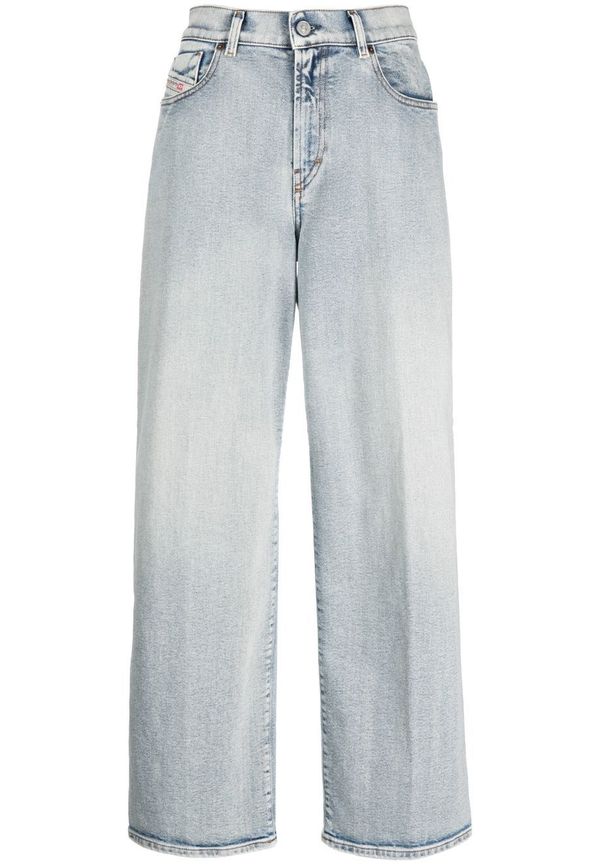 Diesel croppade wide leg-jeans - Blå