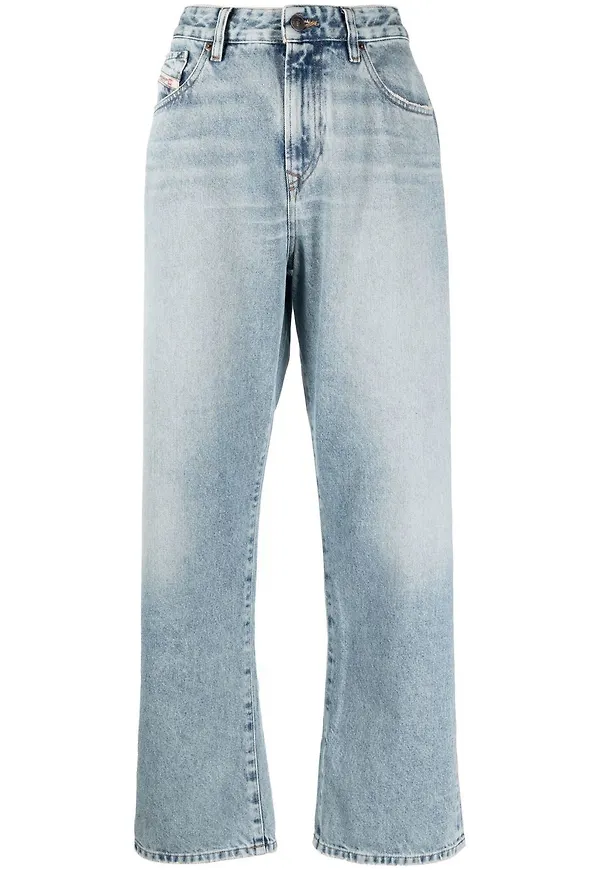 Diesel croppade wide leg-jeans - Blå