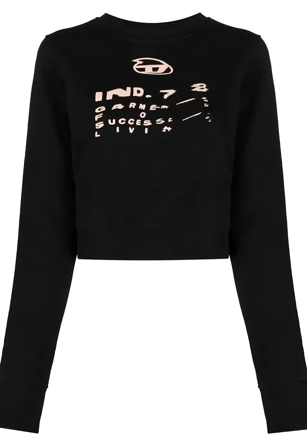 Diesel croptop med grafiskt tryck - Svart