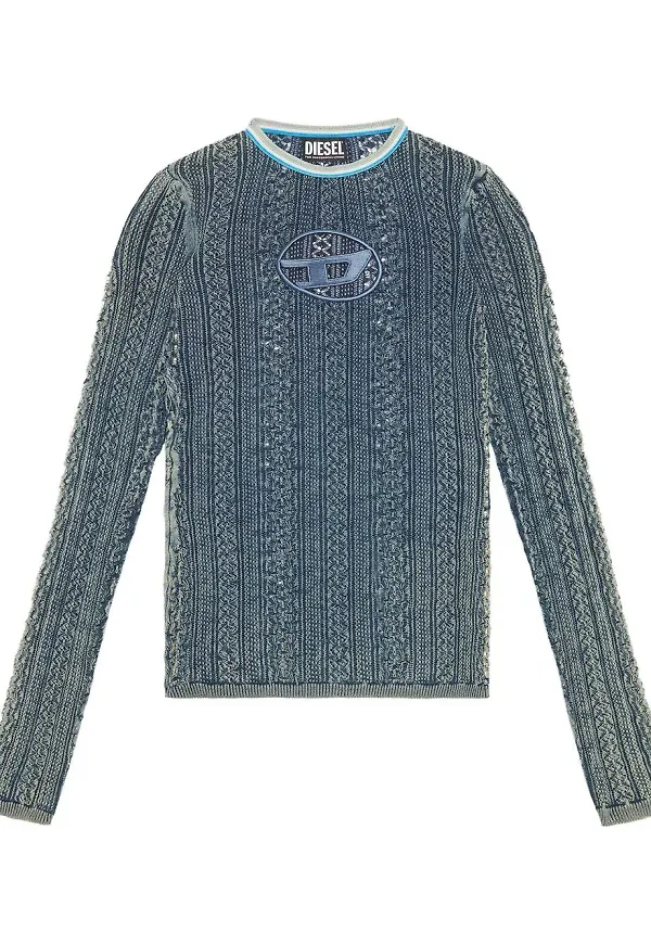 Diesel cut-out logo knitted top - Blå