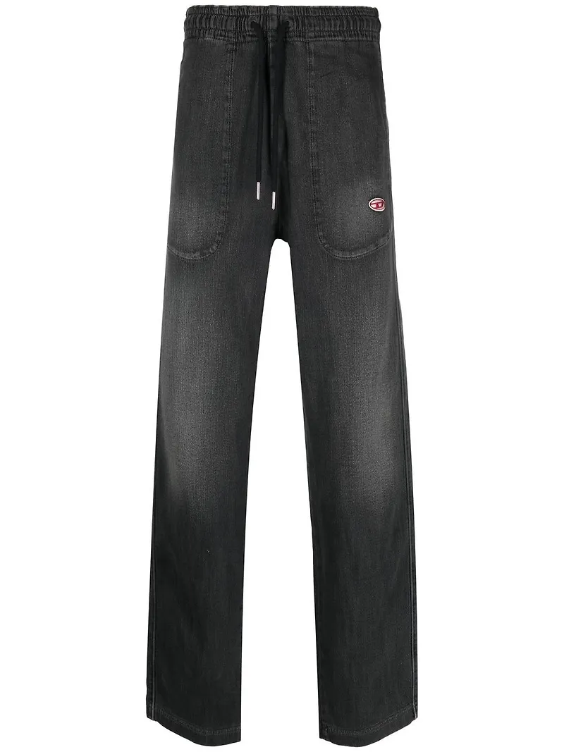 Diesel D-Martians raka jogg-jeans - Svart