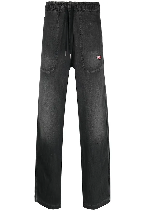 Diesel D-Martians raka jogg-jeans - Svart
