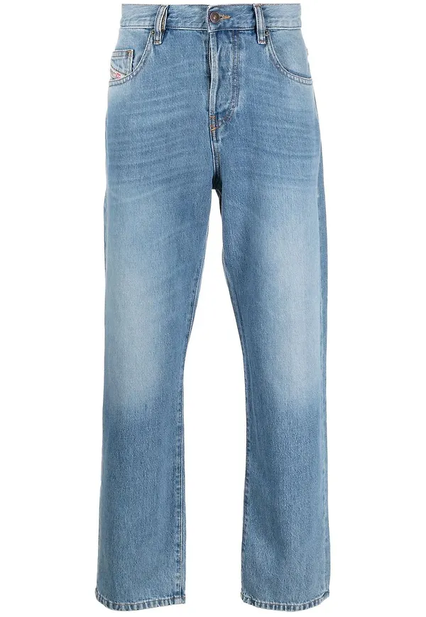 Diesel D-Viker jeans med broderad logotyp - Blå