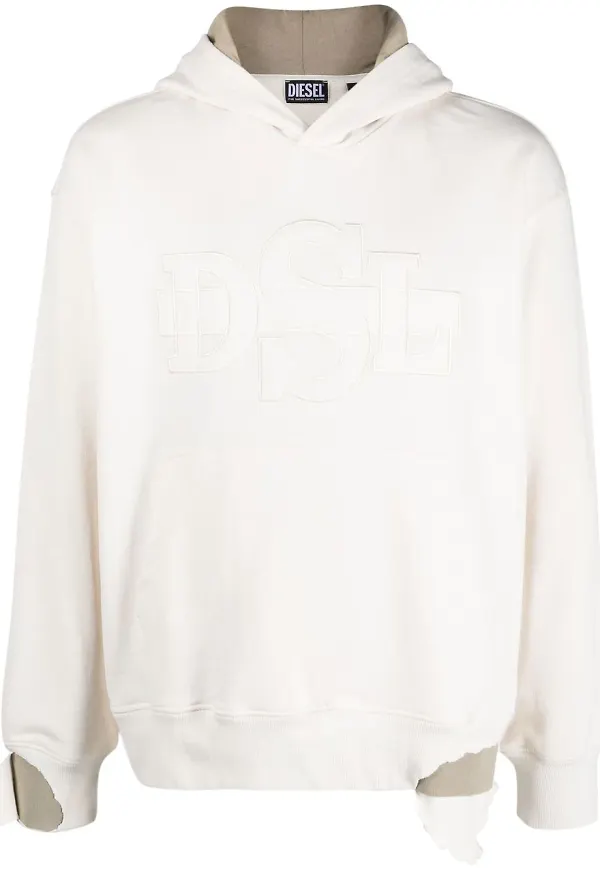 Diesel distressed-effect hoodie - Vit