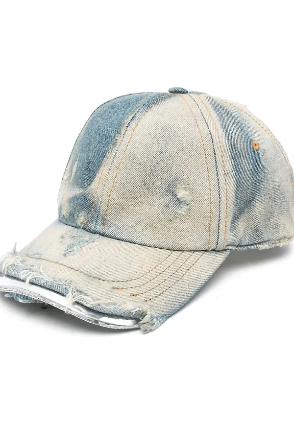 Diesel distressed-finish denim cap - Blå