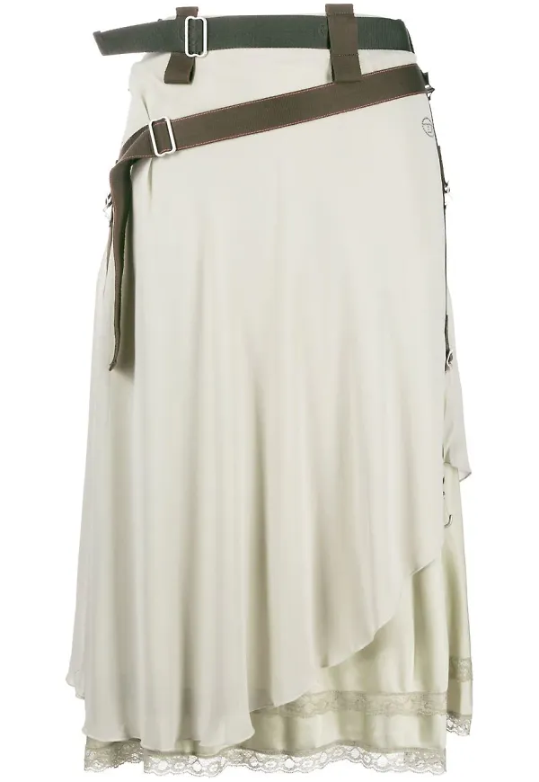 Diesel draperad midikjol - Grön