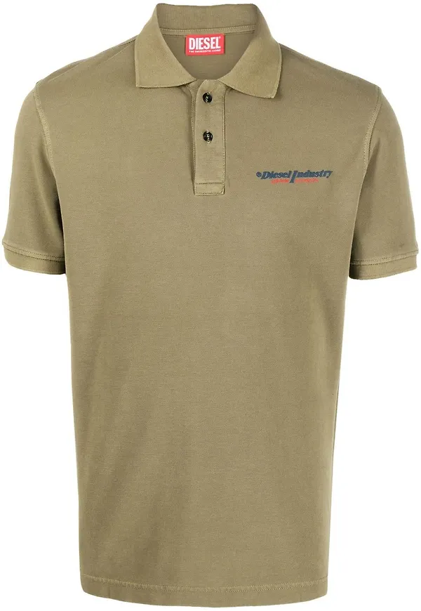 Diesel embroidered-logo polo shirt - Grön