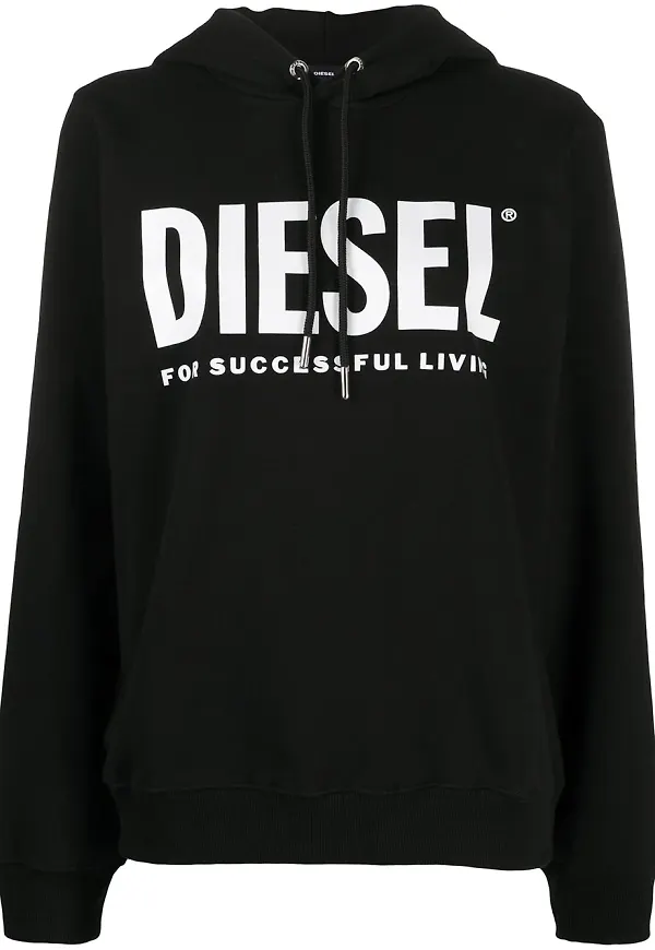 Diesel F-ANG huvtröja med logotyp - Svart
